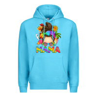 Ocean Blue messy bun mama summer Premium Hoodie - RanaPortraitStore