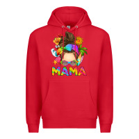 Red messy bun mama summer Premium Hoodie - RanaPortraitStore