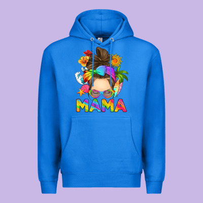 Premium Hoodie messy bun mama summer