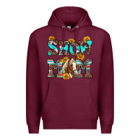 Burgundy show mom horse Premium Hoodie - RanaPortraitStore