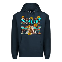 Navy show mom horse Premium Hoodie - RanaPortraitStore