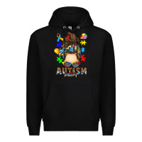 Black messy bun autism mom Premium Hoodie - RanaPortraitStore