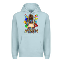 Blue Mist messy bun autism mom Premium Hoodie - RanaPortraitStore