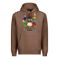 Chestnut messy bun autism mom Premium Hoodie - RanaPortraitStore