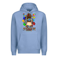 Colony Blue messy bun autism mom Premium Hoodie - RanaPortraitStore