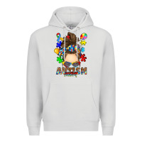 Dove Grey messy bun autism mom Premium Hoodie - RanaPortraitStore