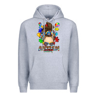 Heather Grey messy bun autism mom Premium Hoodie - RanaPortraitStore