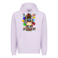 Lilac messy bun autism mom Premium Hoodie - RanaPortraitStore