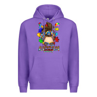 Purple messy bun autism mom Premium Hoodie - RanaPortraitStore