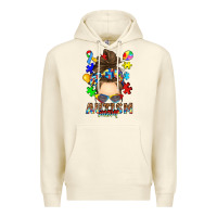 Sandshell messy bun autism mom Premium Hoodie - RanaPortraitStore
