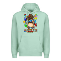 Seafoam messy bun autism mom Premium Hoodie - RanaPortraitStore
