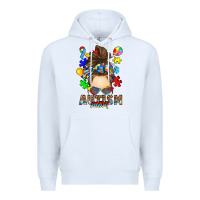 White messy bun autism mom Premium Hoodie - RanaPortraitStore