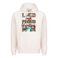 Pale Pink loud and proud wrestling mom Premium Hoodie - RanaPortraitStore