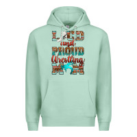Seafoam loud and proud wrestling mom Premium Hoodie - RanaPortraitStore