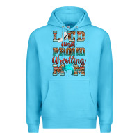 Ocean Blue loud and proud wrestling mom Premium Hoodie - RanaPortraitStore