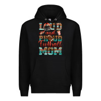 Black loud and proud football mom Premium Hoodie - RanaPortraitStore