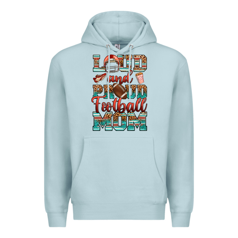 Loud And Proud Football Mom Premium Hoodie by RanaPortraitStore | Teevron