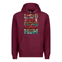Burgundy loud and proud football mom Premium Hoodie - RanaPortraitStore