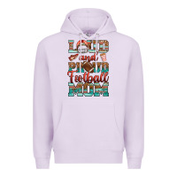 Lilac loud and proud football mom Premium Hoodie - RanaPortraitStore