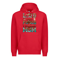 Red loud and proud football mom Premium Hoodie - RanaPortraitStore