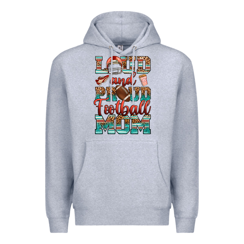 Loud And Proud Football Mom Premium Hoodie by RanaPortraitStore | Teevron
