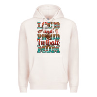 Pale Pink loud and proud football mom Premium Hoodie - RanaPortraitStore
