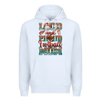 White loud and proud football mom Premium Hoodie - RanaPortraitStore