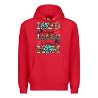 Red loud and proud cheer mom Premium Hoodie - RanaPortraitStore