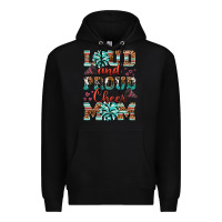 Black loud and proud cheer mom Premium Hoodie - RanaPortraitStore