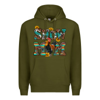 Army Green show mom rooster Premium Hoodie - RanaPortraitStore