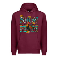 Burgundy show mom rooster Premium Hoodie - RanaPortraitStore
