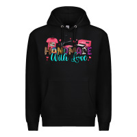 Black handmade with love Premium Hoodie - RanaPortraitStore