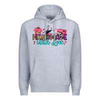 Heather Grey handmade with love Premium Hoodie - RanaPortraitStore