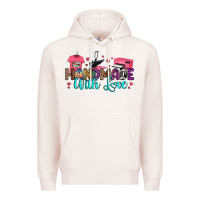 Pale Pink handmade with love Premium Hoodie - RanaPortraitStore