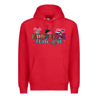 Red handmade with love Premium Hoodie - RanaPortraitStore