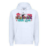 White handmade with love Premium Hoodie - RanaPortraitStore