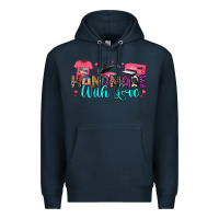 Navy handmade with love Premium Hoodie - RanaPortraitStore