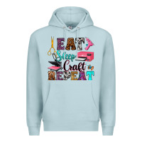 Blue Mist eat sleep craft repeat Premium Hoodie - RanaPortraitStore