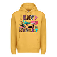 Mustard eat sleep craft repeat Premium Hoodie - RanaPortraitStore
