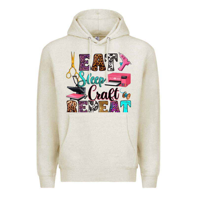 Eat Sleep Craft Repeat Premium Hoodie by RanaPortraitStore | Teevron