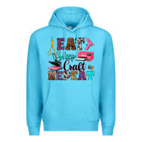 Ocean Blue eat sleep craft repeat Premium Hoodie - RanaPortraitStore