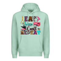 Seafoam eat sleep craft repeat Premium Hoodie - RanaPortraitStore
