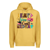 Antique Gold eat sleep craft repeat Premium Hoodie - RanaPortraitStore