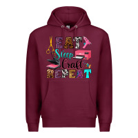 Burgundy eat sleep craft repeat Premium Hoodie - RanaPortraitStore