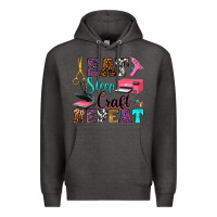 Charcoal Heather eat sleep craft repeat Premium Hoodie - RanaPortraitStore