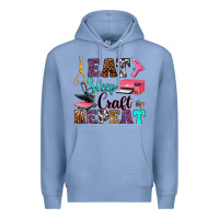 Colony Blue eat sleep craft repeat Premium Hoodie - RanaPortraitStore