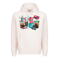 Pale Pink crafting coffee cups Premium Hoodie - RanaPortraitStore