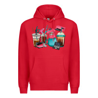 Red crafting coffee cups Premium Hoodie - RanaPortraitStore
