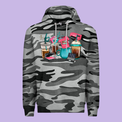 Premium Hoodie crafting coffee cups