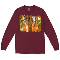 Burgundy fall brushstrokes Long Sleeve Tee - BarkalooDesign